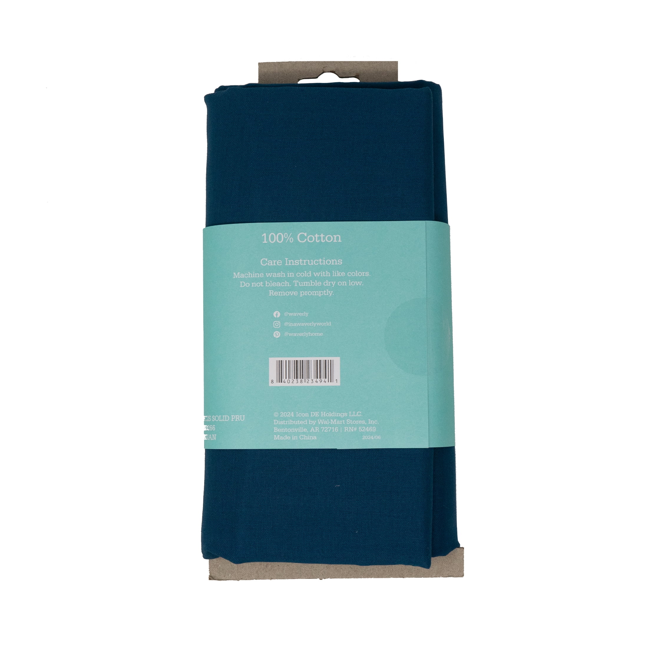(2 pack) Waverly Inspirations 2 Yard Cut 100% Cotton Solids Fabric, Prussian, 44" Wide for Quilting & Sewing