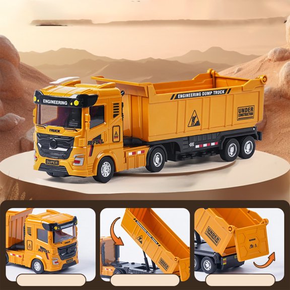 Kids Toys under $5! CQCYD Construction Trucks Toys, Kids Construction Vehicles, Sandbox Toys Playset for Boys Girls, Pull Back Cars Excavator Tractor Bulldozer Gifts for Party Favor