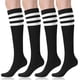 thumbnail image 1 of Calcetines hasta la rodilla FITRELL para mujer, algodón a rayas, paquete de 4, 1 of 8