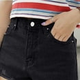 thumbnail image 4 of Blmnix Cargo Shorts Shorts Womens Jean Shorts Cut-off Shorts Black High Zipper Running Shorts Women,L, 4 of 5