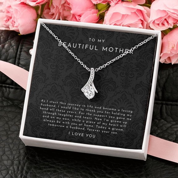 Mother Of The Groom Gift, Mother Of The Groom Necklace, Mother Of The Groom Gift From Son, Mother Necklace, Mom Wedding Gift, White Alluring Necklace