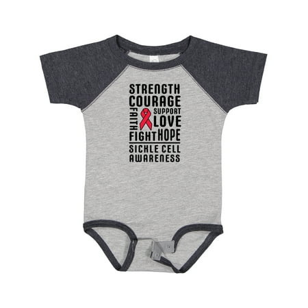 

Inktastic Sickle Cell Awareness Strength Courage and Support Gift Baby Boy or Baby Girl Bodysuit