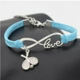 thumbnail image 2 of Girls Tennis Bracelet - Infinity Love Tennis Racket Charm Bracelet, Tennis Jewelry, Gift for Tennis Players and Teams (Blue), 2 of 5