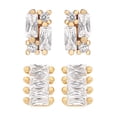 thumbnail image 2 of JS Jessica Simpson Women’s Gold Plated Sterling Silver CZ Stud Earring Set, 2 Pairs, 2 of 4