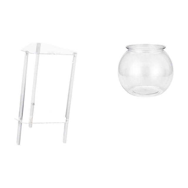 Mesita De Noche Minimalista De Acrílico Transparente Con Jarrón Transparente Para Pecera, Ideal Para Dormitorio Moderno, Sala De Estar, Hogar Y Oficina.