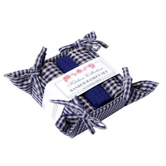 Mr. MJs Trading AG-48296 Bread Basket Set, Berryvine Navy