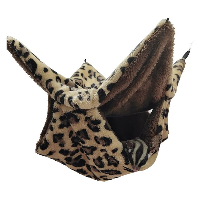 Billuyoard Hamaca para ratas suspendida de doble capa, cama colgante, jaulas de animales, casa para ratas, multifunción, dulce regalo, Hábitats y jaulas para animales pequeños Puntos negros 34*34