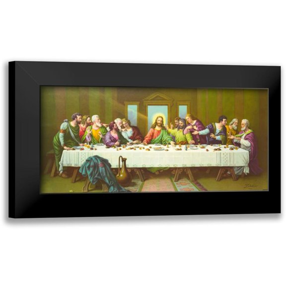 Zabateri 14x9 Black Modern Framed Museum Art Print Titled - Hl. Abendmahl