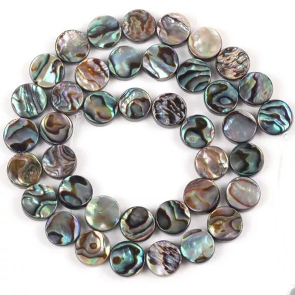 HOOUN Natural Abalone Shell Star Square Heart Round Loose Beads For Jewelry Making DIY-5pcs 10mm round