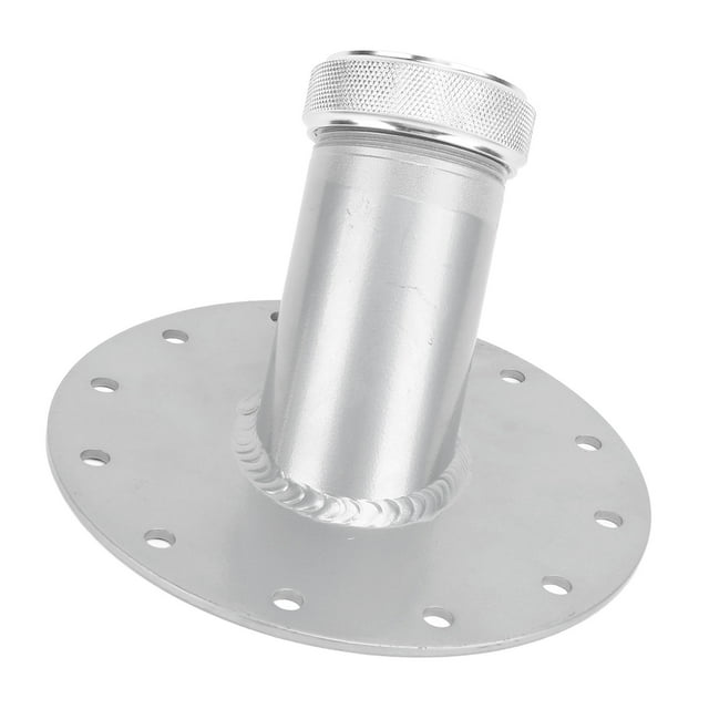 45 Degree Fuel Cell Filler Neck Lightweight Steel Mounting Cap 1.5in Inner Diameter 12 Bolt Base