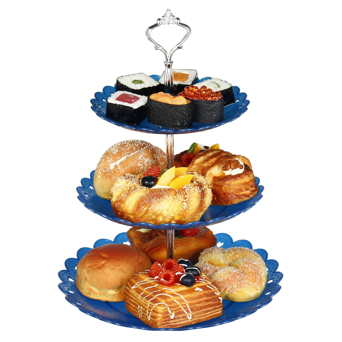 3-Tier Cake Dessert Stand Comius Sharp Plastic Pastry Stand Cupcake Stand Holder Serving Platter for Tea Party Wedding Home Decor 