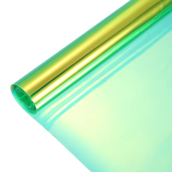 Holographic Clear Vinyl Film Holographic Fabric 12"x48",Fluorescent Green