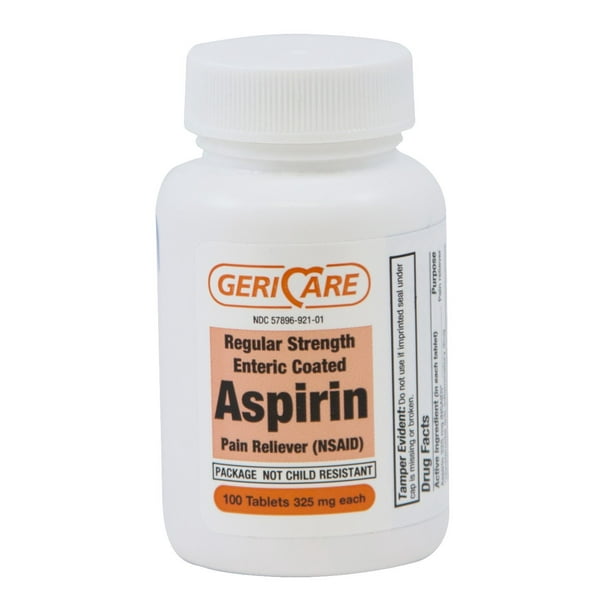 Gericare Enteric Coated Aspirin Tablets, 325 mg, 100 Count