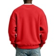 thumbnail image 5 of Men's Crew Neck Long Sleeve Solid Sweatshirt Lightweight Casual Pullover Comfortable Basic Top for Fall Winter Everyday Wear and Weekend Outings Red L, 5 of 7
