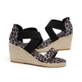thumbnail image 4 of Zapatos de cuña de boca de pescado para mujer Sandalias de banda cruzada con tacón de cuña de cuerda de cáñamo Wmkox8yii sa4790, 4 of 5