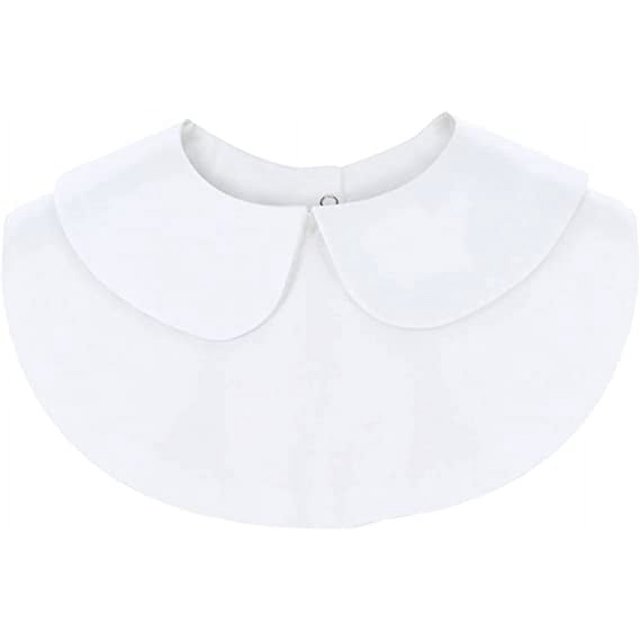 Cuello de camisa falso blanco para mujer, cuello desmontable para blusas, suéteres, vestidos, uniformes, chaquetas (blanco)
