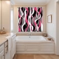 thumbnail image 1 of Pink Stripe Kitchen Curtains 84 Inch Length, Gradient Grey Moire Geometric Modern Abstract Grommet Top Bedroom Living Room Curtains, Light Filtering Cafe Curtain Drapes 2 Panels Set 104''x84'', 1 of 4