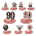 thumbnail image 1 of Centros de mesa de decoración de cumpleaños de 90 años para decoraciones de fiestas de cumpleaños (Rojo + Tono Dorado), 1 of 5