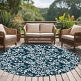 thumbnail image 4 of Large Round Rug 8Ft Washable Non-Slip, Navy Blue Spring Floral Circle Area Rugs for Living Room Bedroom, Farmhouse Flowers Elegant Pastoral Indoor Floor Mats Carpet Runner for Home Decor, 4 of 8
