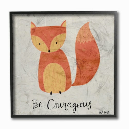 The Kids Room by Stupell Be Courageous Fox Graphic Art Framed Wall Art by Katie Doucette