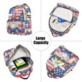 thumbnail image 5 of JIALIOU Mini Backpack Purse for Women Quilted Casual Daypack Small Travel Shoulder Bag, Gnomes with Usa Flag, 5 of 7