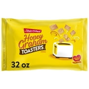 Malt-O-Meal Honey Graham Toasters Breakfast Cereal, Honey Graham Squares, 32 oz Resealable Bag