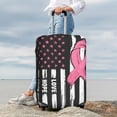 thumbnail image 7 of Gukieu Ribbon Breast Cancer Awareness Print Suitcase Protective Cover, Elastic Zipper Buckle Suitcase Protective Cover, Suitable for Travel, Business Trip-Large, 7 of 7
