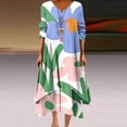thumbnail image 2 of gbyLJF Cocktail Dress for Women Plus Causal Dress Business Casual Summer Dress Printed Dress Light Blue XXL, 2 of 5