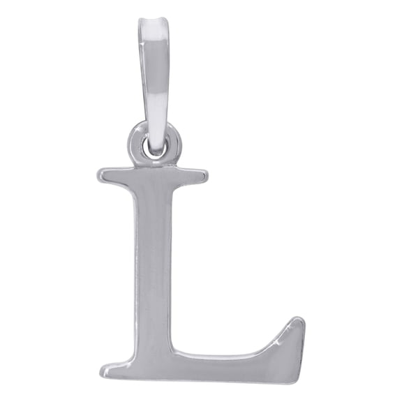 925 Sterling Silver Mens Women Letter Name Personalized Monogram Initial L Charm Pendant 20.3x11.6mm Wide Necklace for M