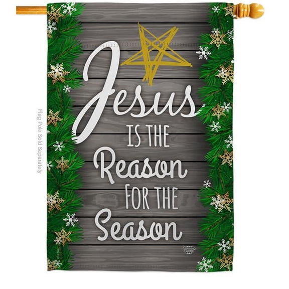 Ornament Collection H191076-BO 28 x 40 in. Jesus is the Reason for Season House Flag with Winter Nativity Double-Sided Decorative Vertical Flags Decoration Banner Garden Yard Gift