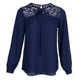 thumbnail image 1 of Camisa de gasa de manga larga para mujer Cuello redondo Camisa suelta y Tops Sunnimix Camisa de gasa, 1 of 8