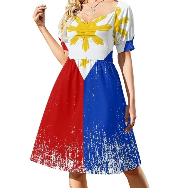 Vestido con la bandera del orgullo de Filipinas, vestidos de verano para mujer, moda femenina, tendencia de ropa para mujer.
