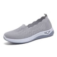 thumbnail image 2 of EliteGoogv Womens Slip On Sneakers Breathable Mesh Round Toe Walking Shoes For Women Summer Lightweight Footwear Grey US:7.5, 2 of 8
