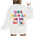 thumbnail image 2 of Yufatyle Oversized Letter Print Sweatshirts for Women Long Sleeve Crew Neck Tops Loose Fit Casual Pullover Shirts Hoodie S, 2 of 4
