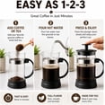 thumbnail image 3 of Dependable Industries Essential Glass French Press: 12oz Compact Brewer for Fresh Coffee & Tea, 3 of 8