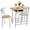 Natural, variant on Gexandy Dining Table Set, Modern Dining Table and 2 Chairs, Small Kitchen Table Set for 2 with Wine Rack Breakfast Table and Chairs for Kitchen Home Apartment, White