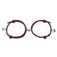 thumbnail image 1 of 2pcs Magnetic Bracelet Adjustable Couple Gift Alloy Couple Rope Braided Bracelet For CoupleWine Red, 1 of 5