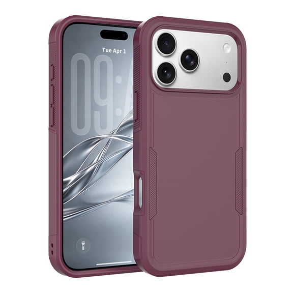 Rugged Case for iPhone 18 Pro Max, Heavy Duty Shockproof PC TPU Anti-Slip Protective Cover,Burgundy