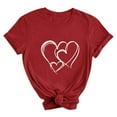 thumbnail image 5 of VKOYWKM Valentines T-Shirts Journée Femmes Imprimé Cœur T-Shirts Manches Courtes Décontractés Printemps Hauts Vacances Col Rond Coupe Ample T-Shirts Valentine, 5 of 5