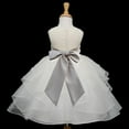 thumbnail image 2 of Ekidsbridal Ivory Champagne Shimmering Organza Flower Girl Dresses for Toddlers Junior Bridesmaid Beauty Pageant Christening Gown 4613S M, 2 of 3