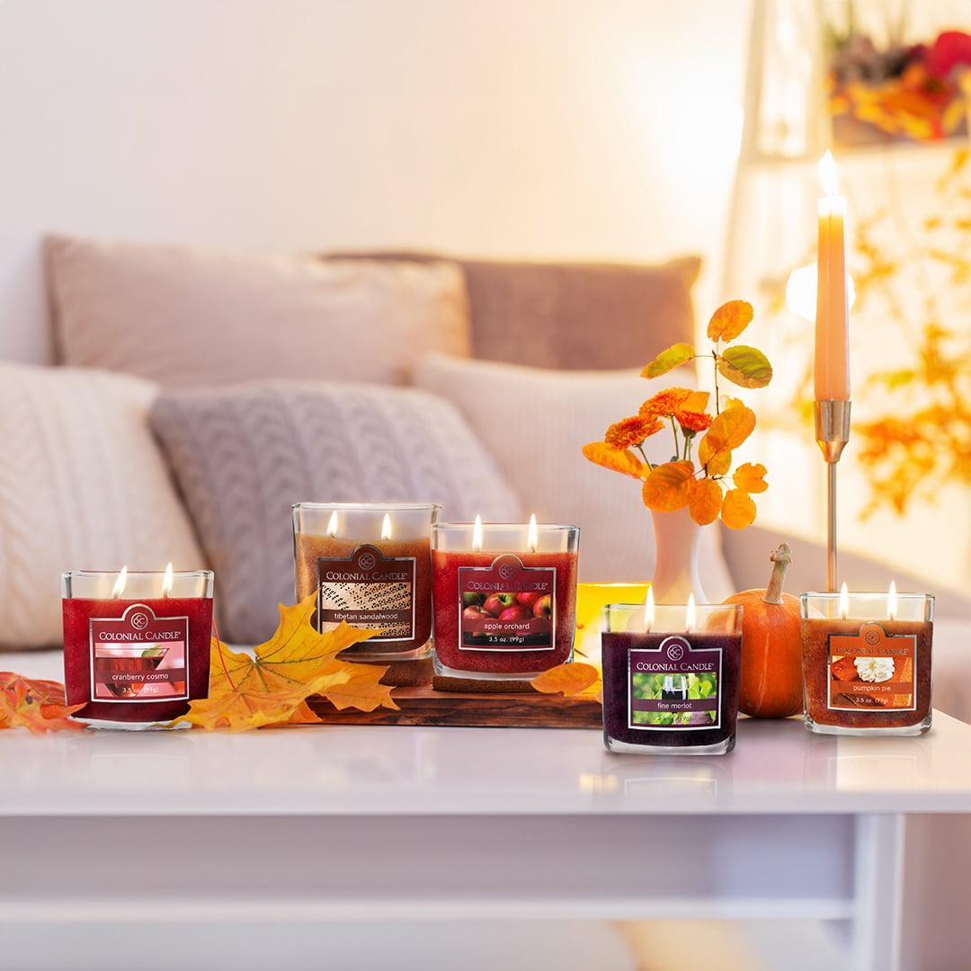 Colonial Candle Pumpkin Pie Scented Jar Candle - Classic Ovals - 2 Wick - 3.5 oz - 20h Burn