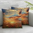 thumbnail image 3 of Orinice Flowers Sunset Sky Graphic Decorative Cushion Throw Pillow Cover for Home Couch Living Room Bed Sofa Square Short Plush 1PC 12x12in, 3 of 5
