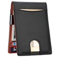 thumbnail image 1 of Tarjetero de bolsillo frontal con clip para billetes Billetera plegable delgada con protección RFID para hombre, 1 of 7