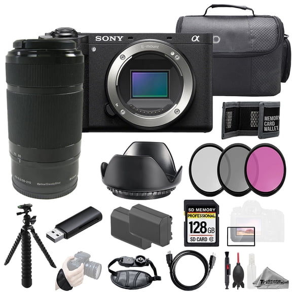 Sony a6700   E 55-210mm f/4.5-6.3 OSS Lens 128GB   Ext Bat  3 PC Filter- Kit (International Version)