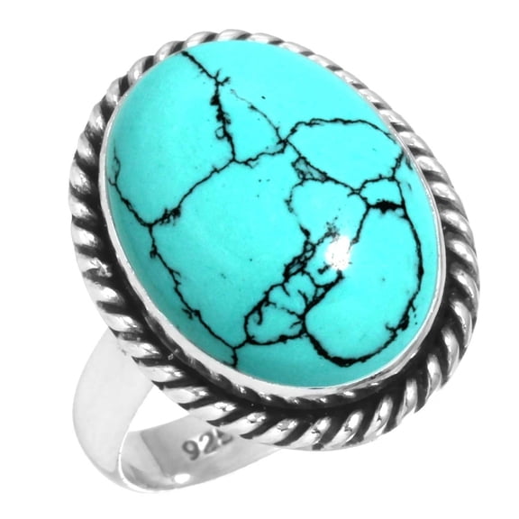 Turquoise Women Jewelry 925 Sterling Silver Ring