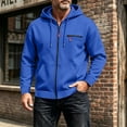 thumbnail image 2 of UVEASISHA Full Zip Hooded Jackets for Men Drawstring Lightweight Zip Up Hoodies Loose Fit Long Sleeve Athletic Jacket Solid Color Casual Outerwear Daily Street Style Blue XXL, 2 of 10