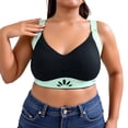 thumbnail image 3 of AHTJRT Smoothing Bra for Women Anti Sagging Wireless Push up Sports Bras No Underwire Fixed Padded Full Coverage Bralettes Black XXL, 3 of 8