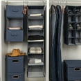 thumbnail image 3 of Household Essentials Hanging Cotton Blend Closet Organizer with 6 Storage Shelves, Denim, 3 of 9