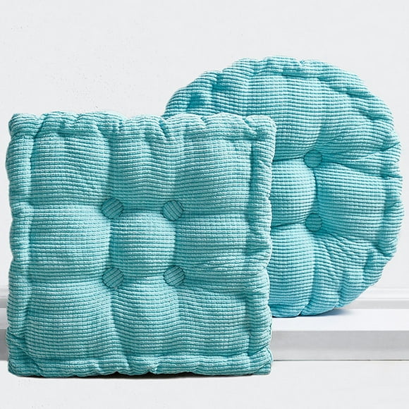 XmhyTop Chair Cushion Memory Foam Pads Tufted Slip Non Skid Rubber Back Seat Cover, 1Pack, Peacock blue