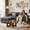 Grey, variant on Noelse Oversized Modular Seactional Accent Chair, Deep Seat Single Sofa with 1 Pillows, Modern Corduroy Sofa Chair for Living Room Bedroom Apartment, Black